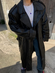 Trench Vera Pelle Doppio Petto