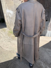 Trench Pelle Grigio