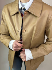 Giacca Beige Vera Pelle