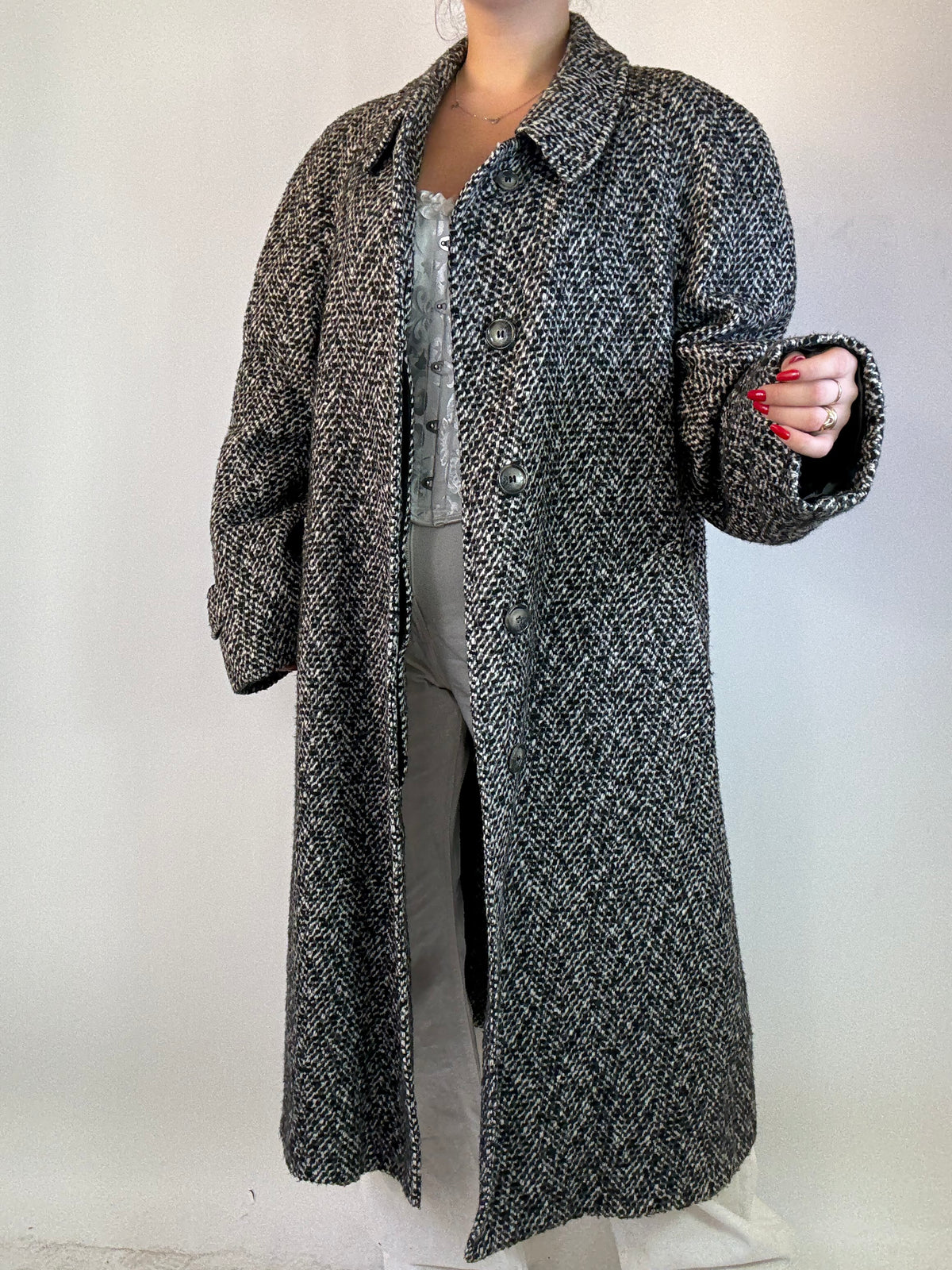 Cappotto Spigato Cintura