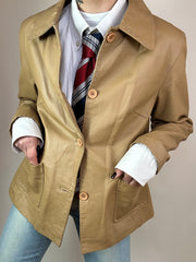 Giacca Beige Vera Pelle