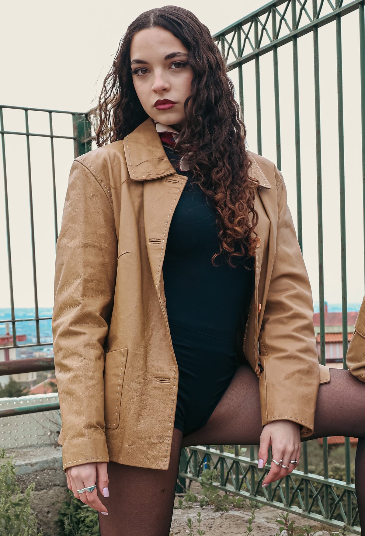 Giacca Beige Vera Pelle