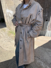 Trench Pelle Grigio
