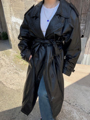 Trench Vera Pelle Doppio Petto