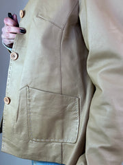 Giacca Beige Vera Pelle