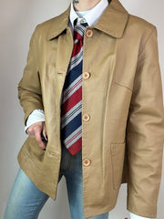 Giacca Beige Vera Pelle
