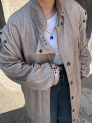 Trench Pelle Grigio