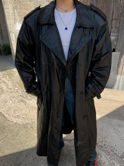 Trench Vera Pelle Doppio Petto