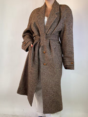 Cappotto Spigato Marrone